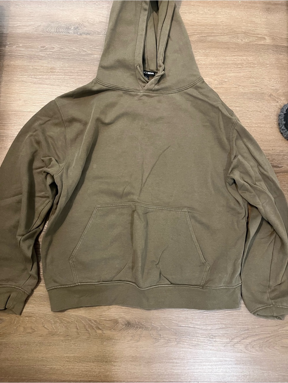 Olive Green & Tan Hooded Pullover Sweatshirt 2 piece